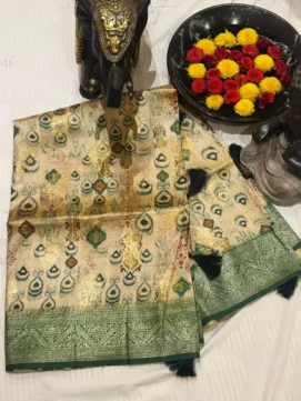 Soft Banarasi Saree with Ikat Motifs